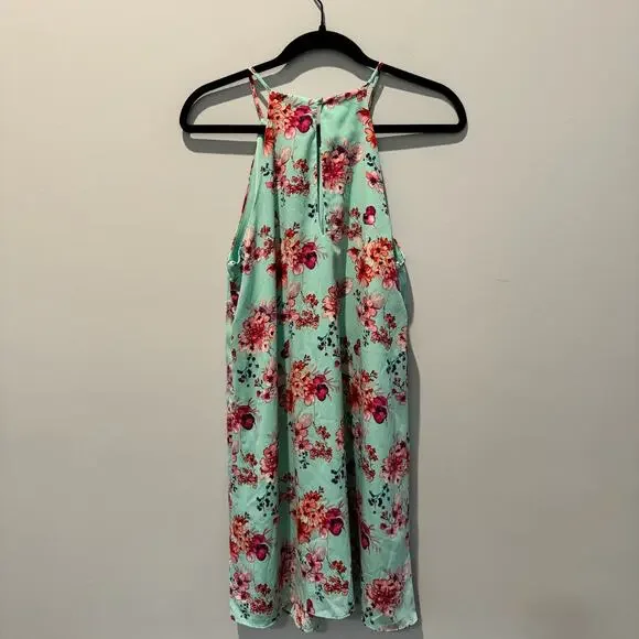 NYMPHE - Romantic Beachy Green Floral Dress | Size L - Picture 2 of 15